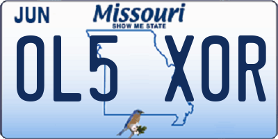 MO license plate OL5X0R