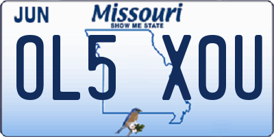 MO license plate OL5X0U