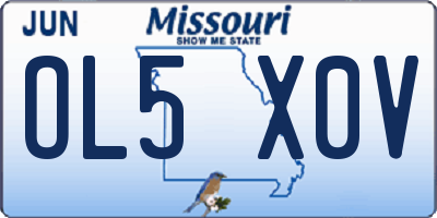 MO license plate OL5X0V