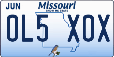 MO license plate OL5X0X