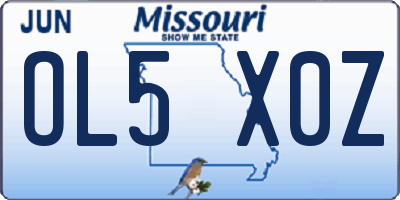 MO license plate OL5X0Z