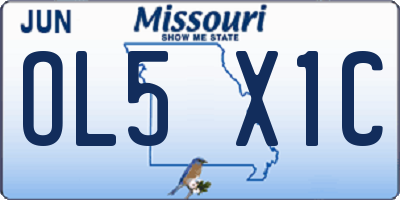 MO license plate OL5X1C