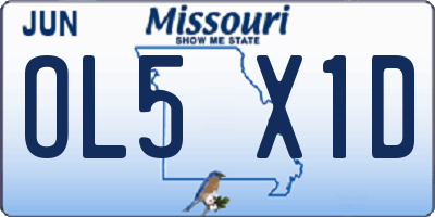 MO license plate OL5X1D