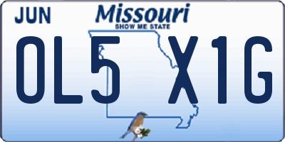 MO license plate OL5X1G