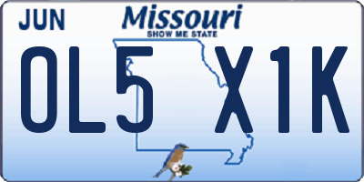 MO license plate OL5X1K