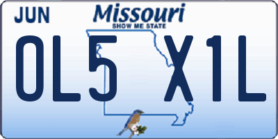 MO license plate OL5X1L
