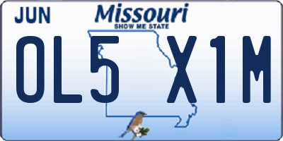 MO license plate OL5X1M