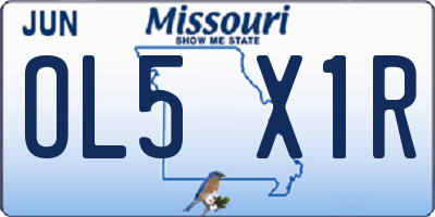 MO license plate OL5X1R