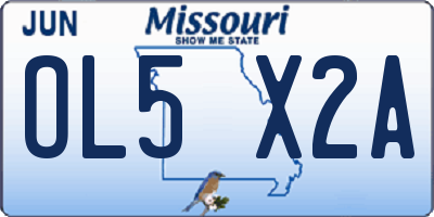 MO license plate OL5X2A