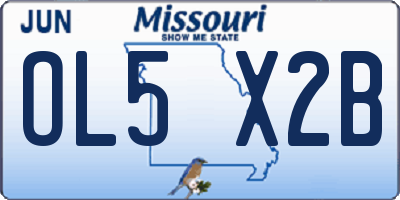 MO license plate OL5X2B