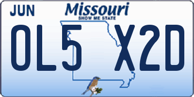MO license plate OL5X2D