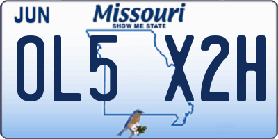 MO license plate OL5X2H