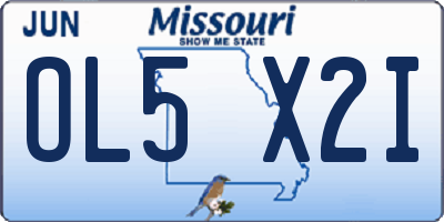 MO license plate OL5X2I