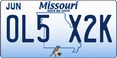 MO license plate OL5X2K