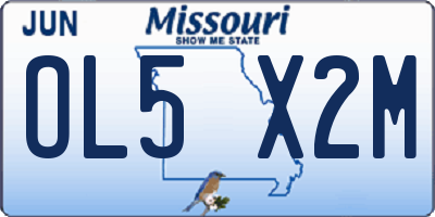 MO license plate OL5X2M