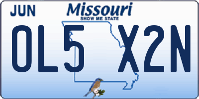 MO license plate OL5X2N