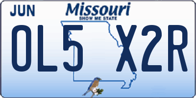 MO license plate OL5X2R
