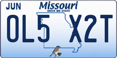 MO license plate OL5X2T