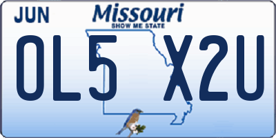 MO license plate OL5X2U