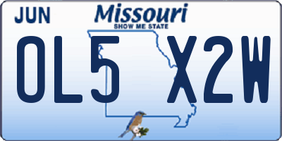 MO license plate OL5X2W