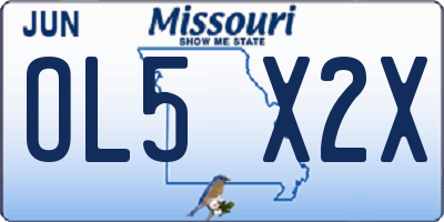MO license plate OL5X2X