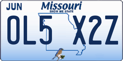 MO license plate OL5X2Z