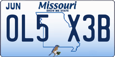 MO license plate OL5X3B