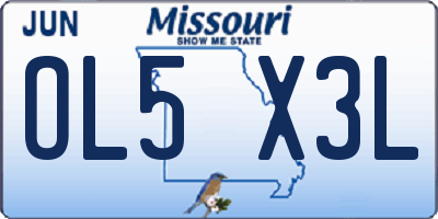 MO license plate OL5X3L
