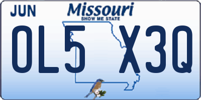 MO license plate OL5X3Q