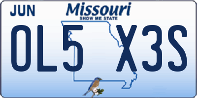 MO license plate OL5X3S