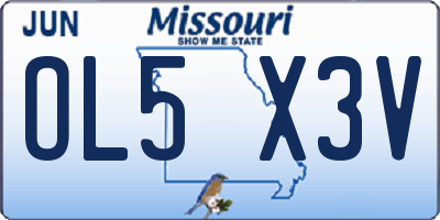 MO license plate OL5X3V