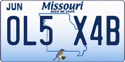 MO license plate OL5X4B