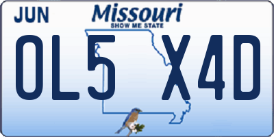 MO license plate OL5X4D