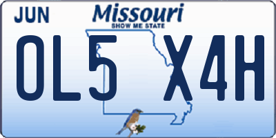 MO license plate OL5X4H