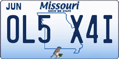 MO license plate OL5X4I