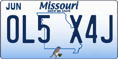 MO license plate OL5X4J