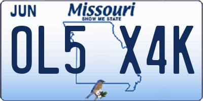 MO license plate OL5X4K