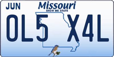 MO license plate OL5X4L