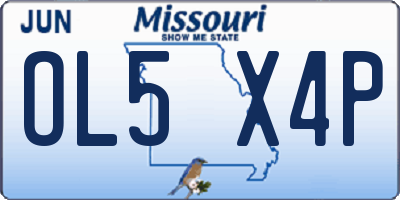 MO license plate OL5X4P