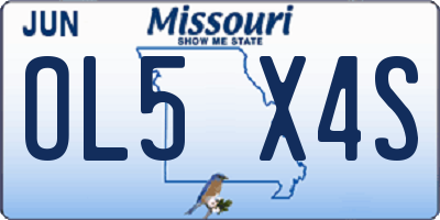 MO license plate OL5X4S