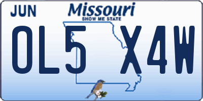 MO license plate OL5X4W