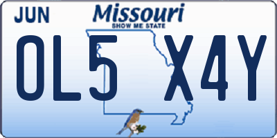 MO license plate OL5X4Y