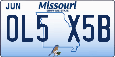 MO license plate OL5X5B