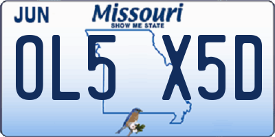 MO license plate OL5X5D