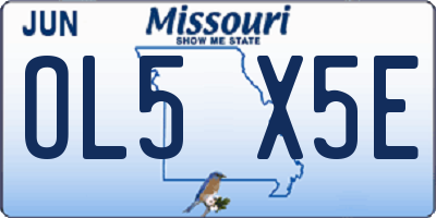 MO license plate OL5X5E