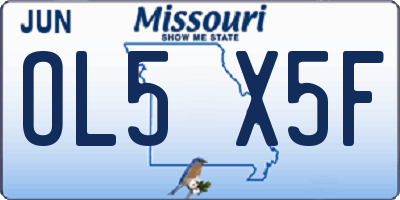 MO license plate OL5X5F
