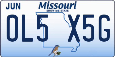 MO license plate OL5X5G
