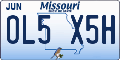 MO license plate OL5X5H