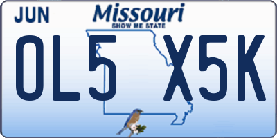 MO license plate OL5X5K