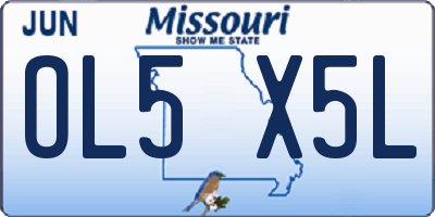 MO license plate OL5X5L